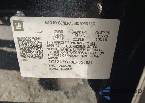 2020 Chevrolet Malibu Fwd Lt from USA, damaged, VIN 1G1ZD5ST3LF020821